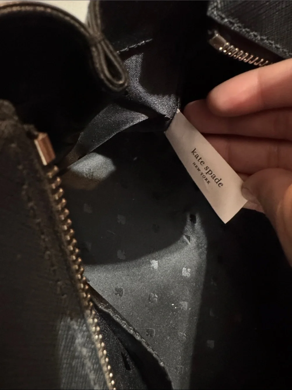 kate spade Black Leather Structured Top-Handle Satchel with Strap
